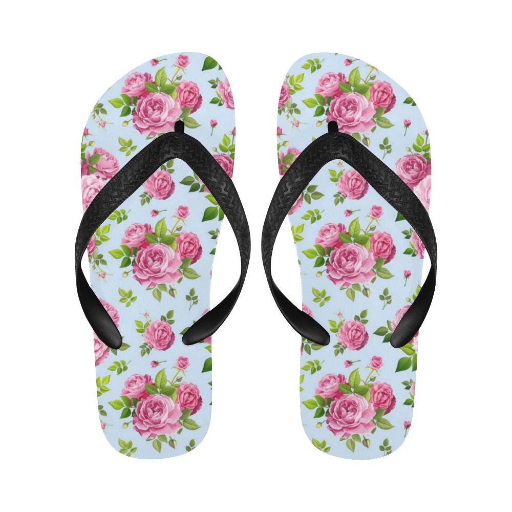 Rose Pink Pattern Print Design RO08 Flip Flops-JorJune