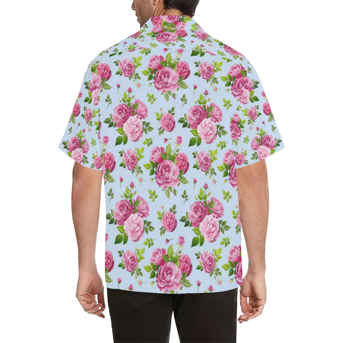 Rose Pink Pattern Print Design RO08 Men Hawaiian Shirt-JorJune