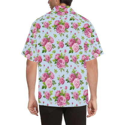 Rose Pink Pattern Print Design RO08 Men Hawaiian Shirt-JorJune