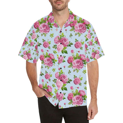 Rose Pink Pattern Print Design RO08 Men Hawaiian Shirt-JorJune