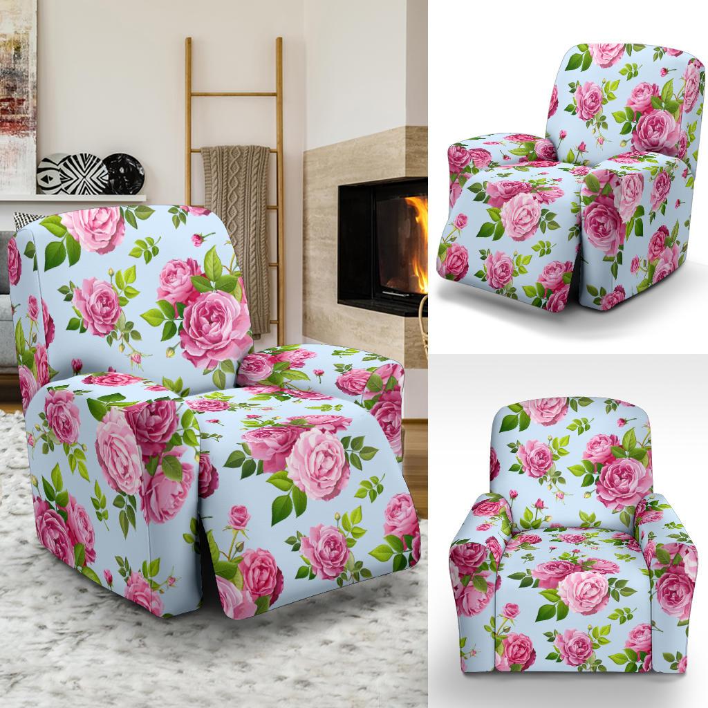 Rose Pink Pattern Print Design RO08 Recliner Slipcover-JORJUNE.COM