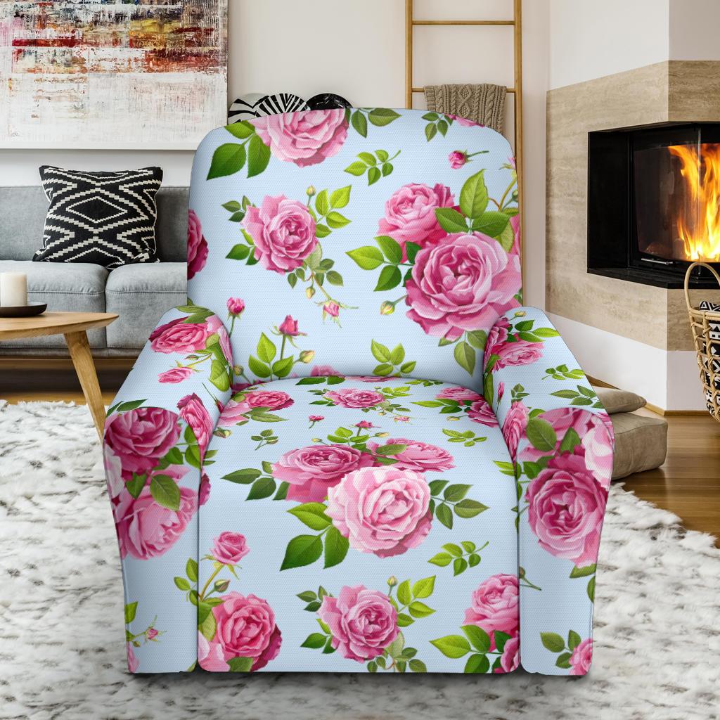Rose Pink Pattern Print Design RO08 Recliner Slipcover-JORJUNE.COM