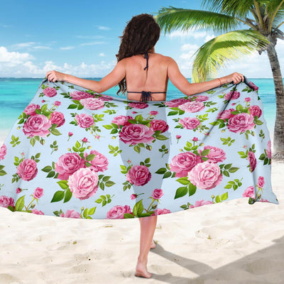 Rose Pink Pattern Print Design RO08 Sarong Pareo Wrap-JORJUNE.COM