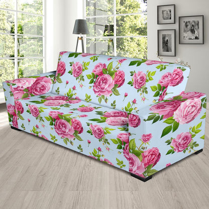 Rose Pink Pattern Print Design RO08 Sofa Slipcover-JORJUNE.COM