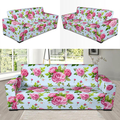 Rose Pink Pattern Print Design RO08 Sofa Slipcover-JORJUNE.COM