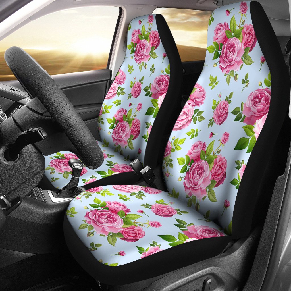 Rose Pink Pattern Print Design RO08 Universal Fit Car Seat Covers-JorJune