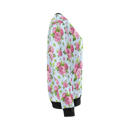 Rose Pink Pattern Print Design RO08 Women Long Sleeve Sweatshirt-JorJune