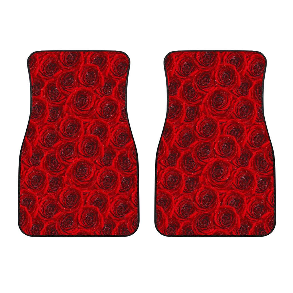 Rose Red Pattern Print Design RO04 Car Floor Mats-JORJUNE.COM