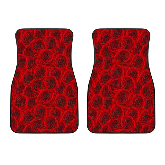 Rose Red Pattern Print Design RO04 Car Floor Mats-JORJUNE.COM