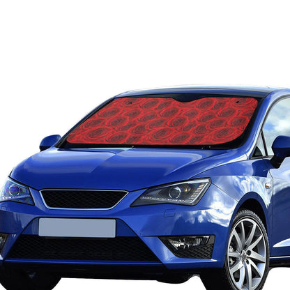Rose Red Pattern Print Design RO04 Car Sun Shade-JorJune