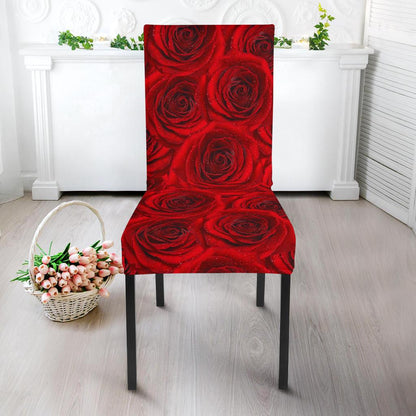 Rose Red Pattern Print Design RO04 Dining Chair Slipcover-JORJUNE.COM