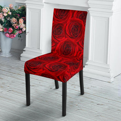 Rose Red Pattern Print Design RO04 Dining Chair Slipcover-JORJUNE.COM
