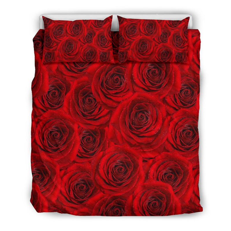 Rose Red Pattern Print Design RO04 Duvet Cover Bedding Set-JORJUNE.COM