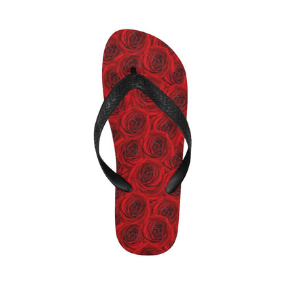 Rose Red Pattern Print Design RO04 Flip Flops-JorJune