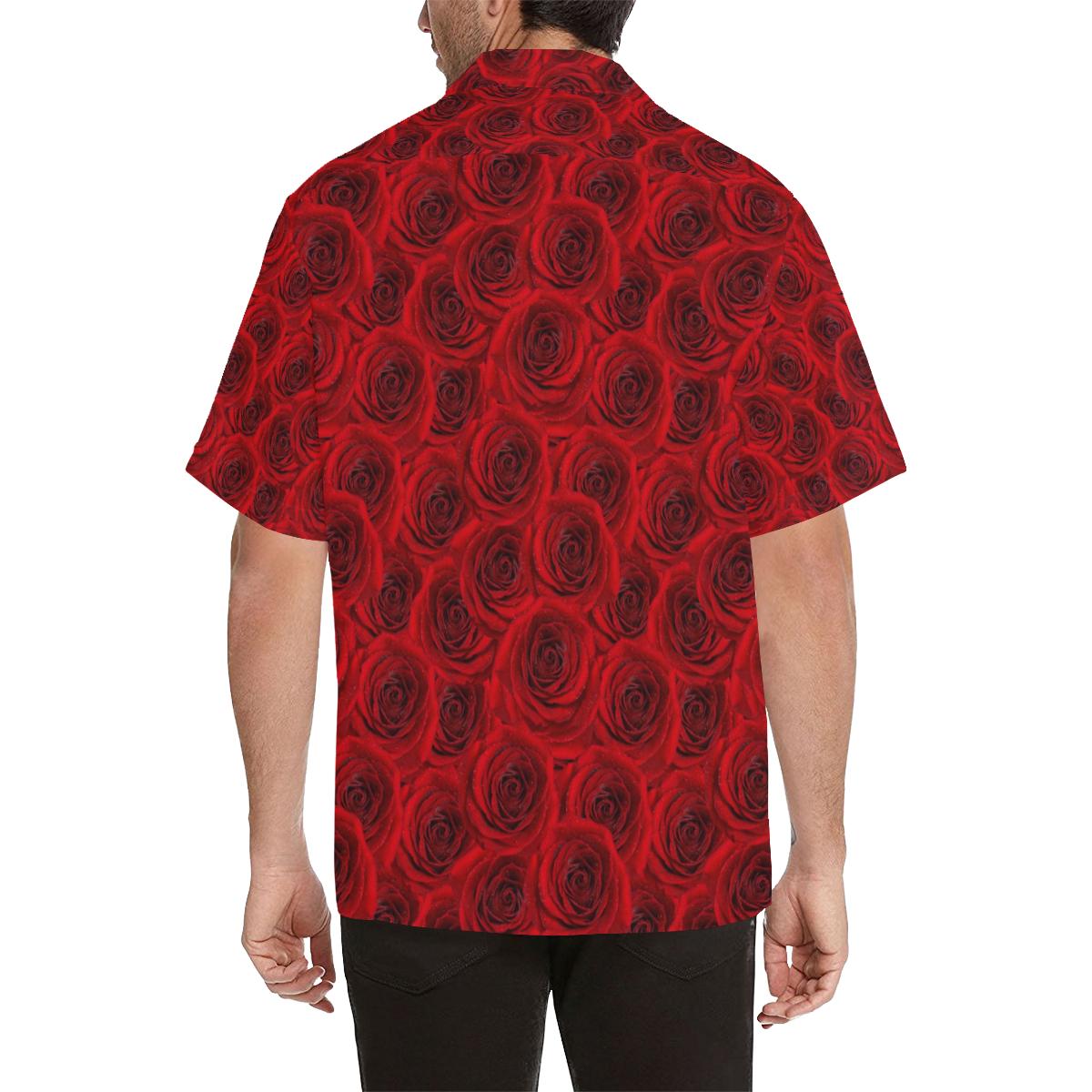 Rose Red Pattern Print Design RO04 Men Hawaiian Shirt-JorJune