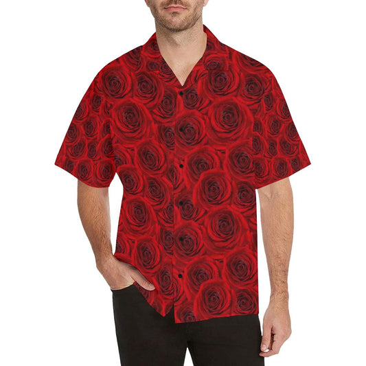 Rose Red Pattern Print Design RO04 Men Hawaiian Shirt-JorJune