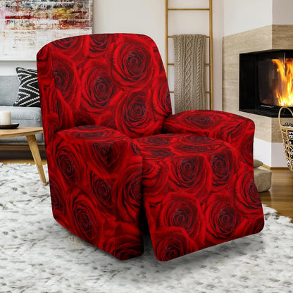 Rose Red Pattern Print Design RO04 Recliner Slipcover-JORJUNE.COM