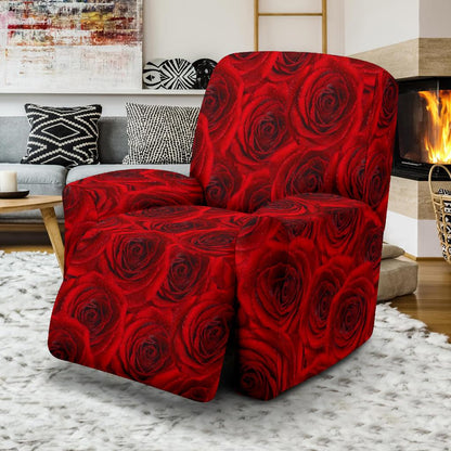 Rose Red Pattern Print Design RO04 Recliner Slipcover-JORJUNE.COM