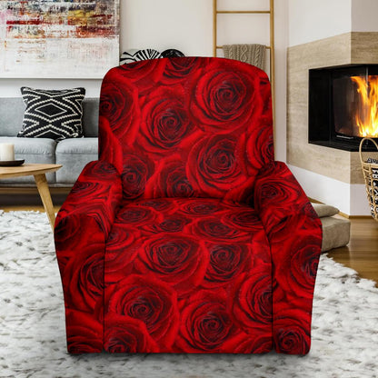 Rose Red Pattern Print Design RO04 Recliner Slipcover-JORJUNE.COM