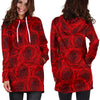 Rose Red Pattern Print Design RO04 Women Hoodie Dress