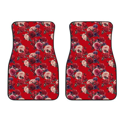 Rose Red Pattern Print Design RO07 Car Floor Mats-JORJUNE.COM