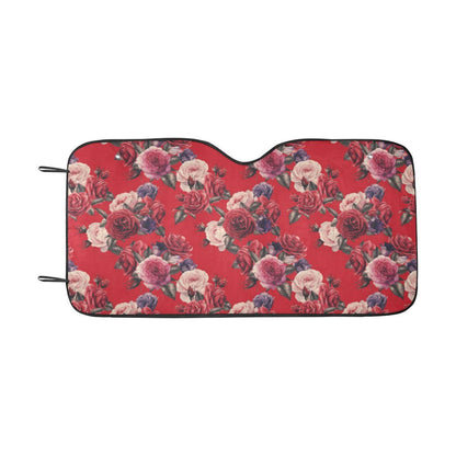 Rose Red Pattern Print Design RO07 Car Sun Shade-JorJune