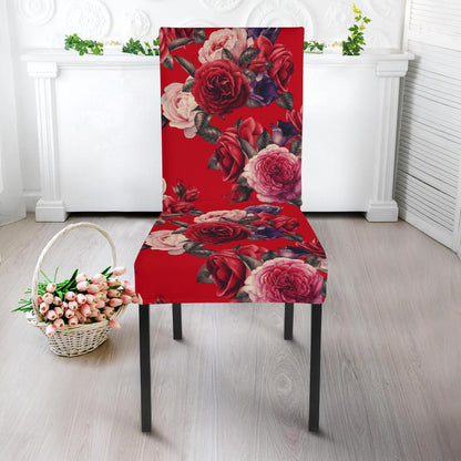 Rose Red Pattern Print Design RO07 Dining Chair Slipcover-JORJUNE.COM