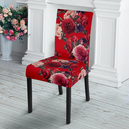 Rose Red Pattern Print Design RO07 Dining Chair Slipcover-JORJUNE.COM