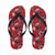 Rose Red Pattern Print Design RO07 Flip Flops-JorJune