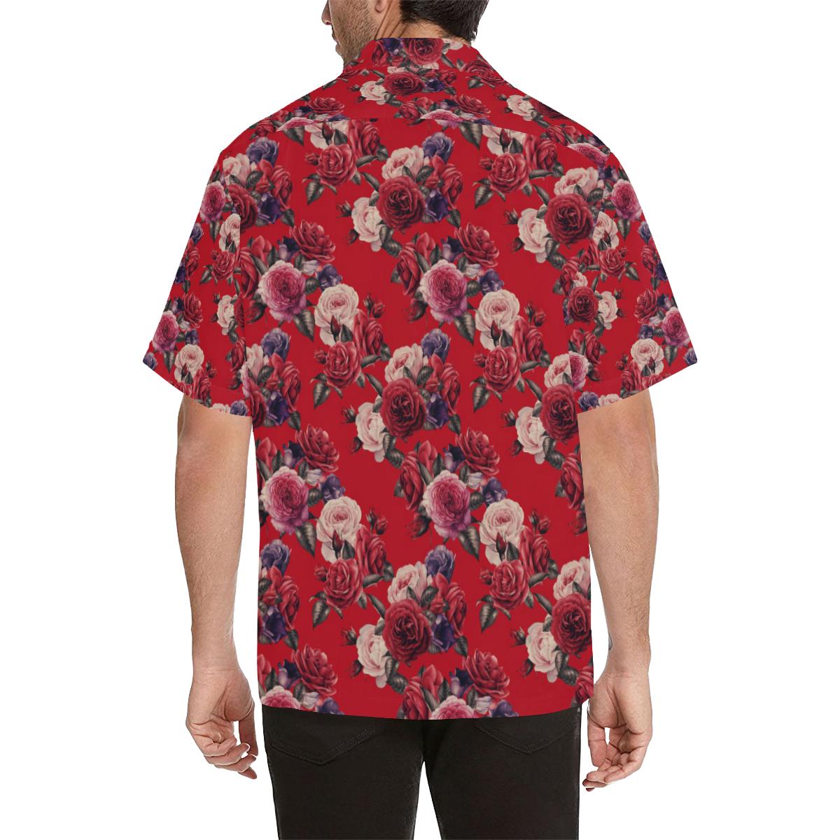 Rose Red Pattern Print Design RO07 Men Hawaiian Shirt-JorJune