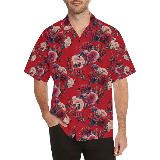 Rose Red Pattern Print Design RO07 Men Hawaiian Shirt-JorJune