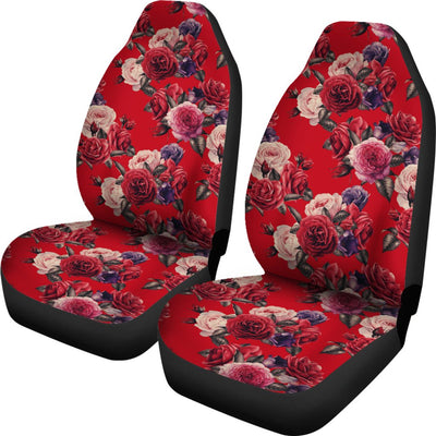 Rose Red Pattern Print Design RO07 Universal Fit Car Seat Covers-JorJune