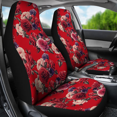 Rose Red Pattern Print Design RO07 Universal Fit Car Seat Covers-JorJune