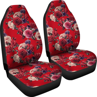 Rose Red Pattern Print Design RO07 Universal Fit Car Seat Covers-JorJune