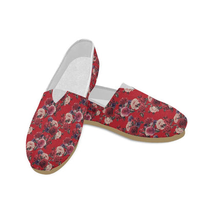 Rose Red Pattern Print Design RO07 Women Casual Shoes-JorJune.com