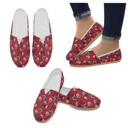 Rose Red Pattern Print Design RO07 Women Casual Shoes-JorJune.com