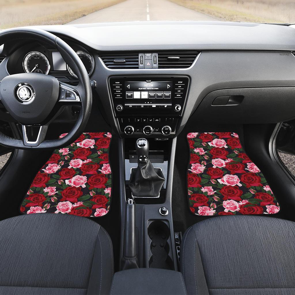 Rose Red Pink Pattern Print Design RO01 Car Floor Mats-JORJUNE.COM