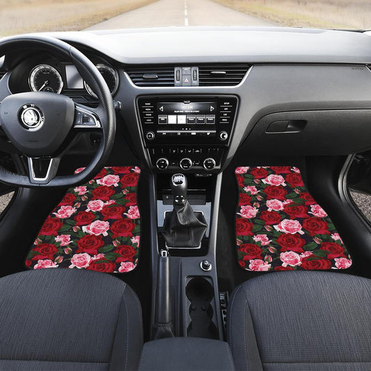 Rose Red Pink Pattern Print Design RO01 Car Floor Mats-JORJUNE.COM