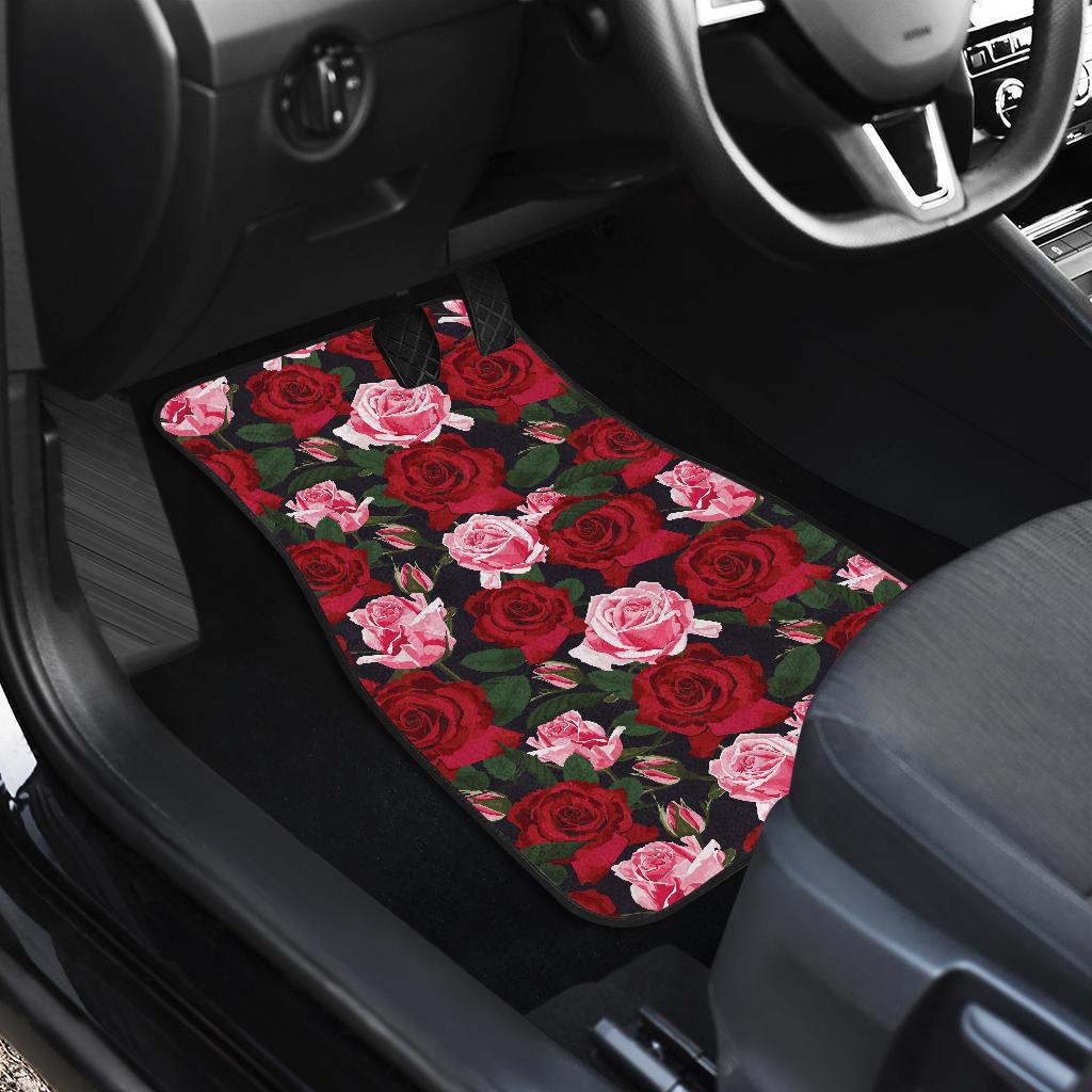 Rose Red Pink Pattern Print Design RO01 Car Floor Mats-JORJUNE.COM