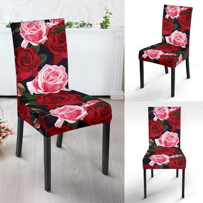Rose Red Pink Pattern Print Design RO01 Dining Chair Slipcover-JORJUNE.COM