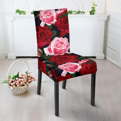 Rose Red Pink Pattern Print Design RO01 Dining Chair Slipcover-JORJUNE.COM