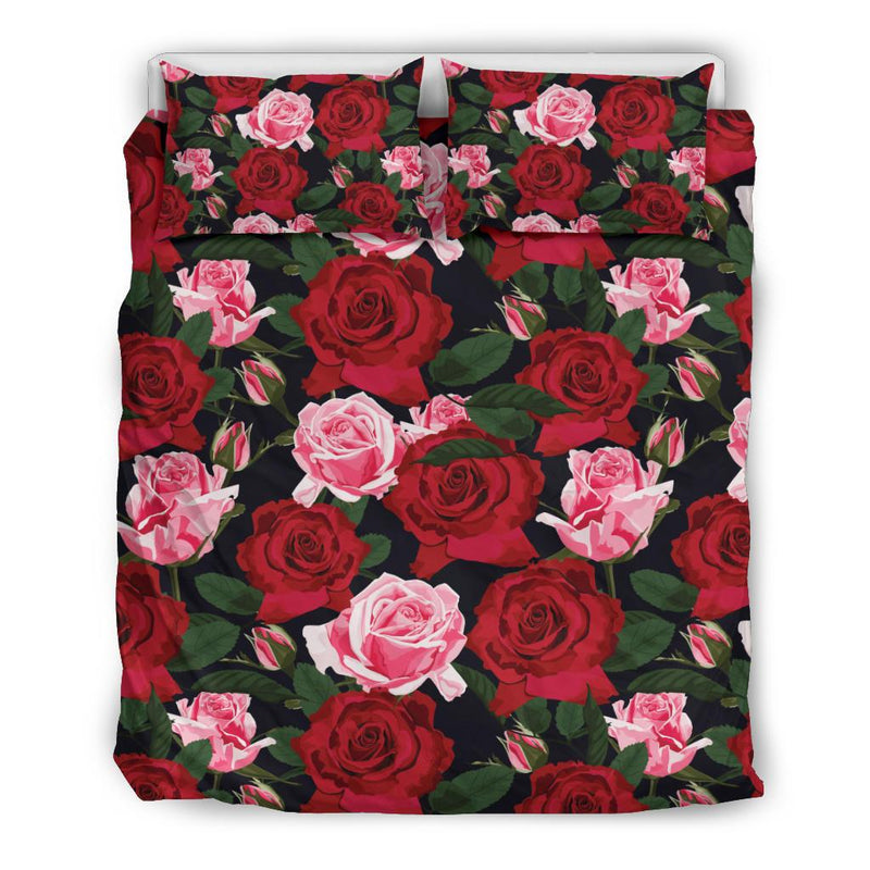 Rose Red Pink Pattern Print Design RO01 Duvet Cover Bedding Set-JORJUNE.COM