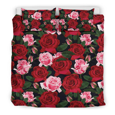 Rose Red Pink Pattern Print Design RO01 Duvet Cover Bedding Set-JORJUNE.COM