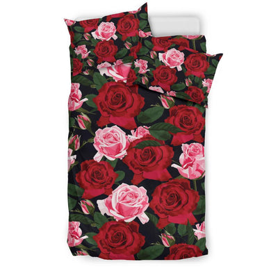 Rose Red Pink Pattern Print Design RO01 Duvet Cover Bedding Set-JORJUNE.COM