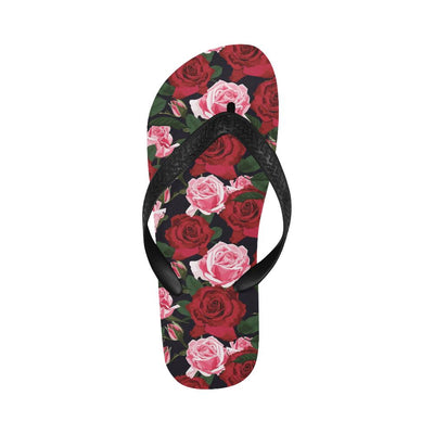 Rose Red Pink Pattern Print Design RO01 Flip Flops-JorJune