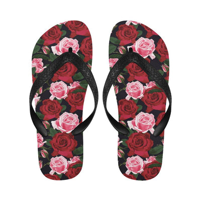 Rose Red Pink Pattern Print Design RO01 Flip Flops-JorJune