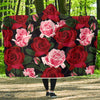 Rose Red Pink Pattern Print Design RO01 Hooded Blanket-JORJUNE.COM