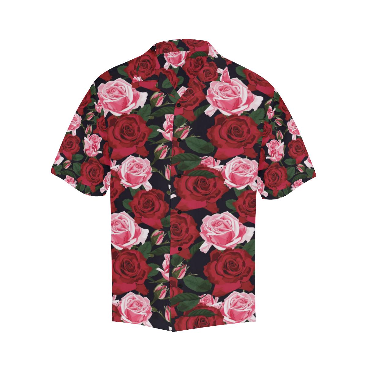 Rose Red Pink Pattern Print Design RO01 Men Hawaiian Shirt-JorJune
