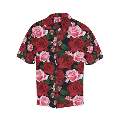 Rose Red Pink Pattern Print Design RO01 Men Hawaiian Shirt-JorJune