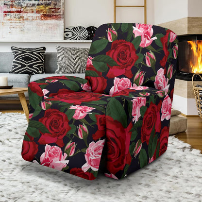 Rose Red Pink Pattern Print Design RO01 Recliner Slipcover-JORJUNE.COM